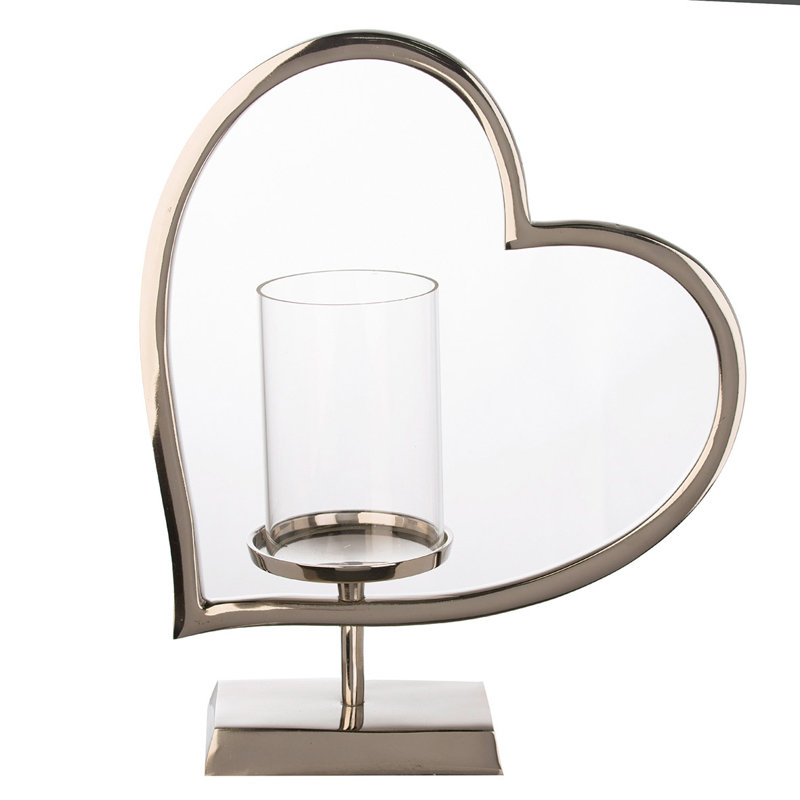 Aluminum Tabletop Hurricane, 34cm H x 27cm W x 8cm D