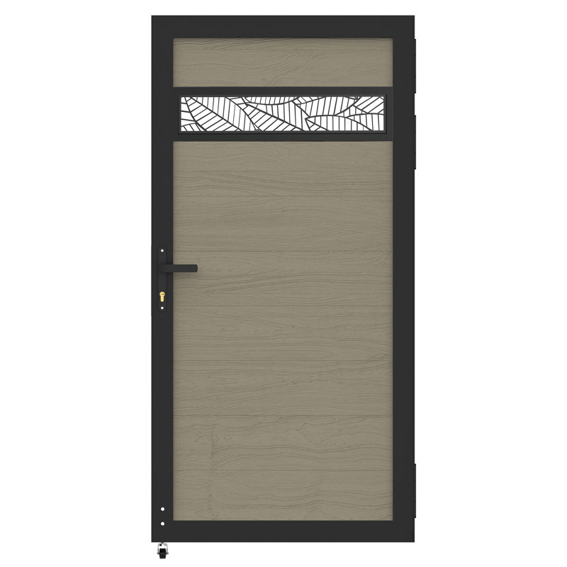 Barrière d'intimité décorative 6 pi H * 3 pi W avec cadre en métal et trousses de boutons, Bois antique, Rallonge
