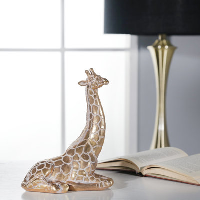 Figurine décorative girafe en résine - Statue élégante en polyrésine pour décor moderne