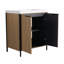Meuble-lavabo autoportant avec lavabo en résine et 2 portes d'armoire à fermeture en douceur-965526466