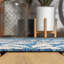 Tapis d'intérieur / extérieur bleu marine / turquoise à motif floral texturé Hagy-2112529274