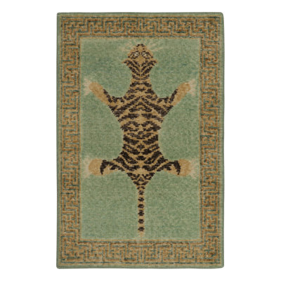 Distressed Homage Wool Animal Print Area Rug
