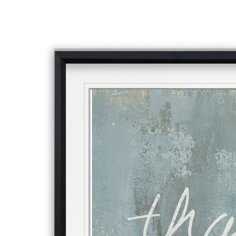 Reproduction d’art textuel thankful, H 17,5 po x l 17,5 po x P 1,5 po, Cadre noir