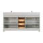 Meuble-lavabo double 72 po en bois massif avec plateau en marbre d'ingénierie 1 po-430844857