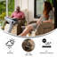 Fauteuil inclinable en osier de rotin intérieur / extérieur avec table d'appoint rabattable Vilborg-2113250494-2113250465