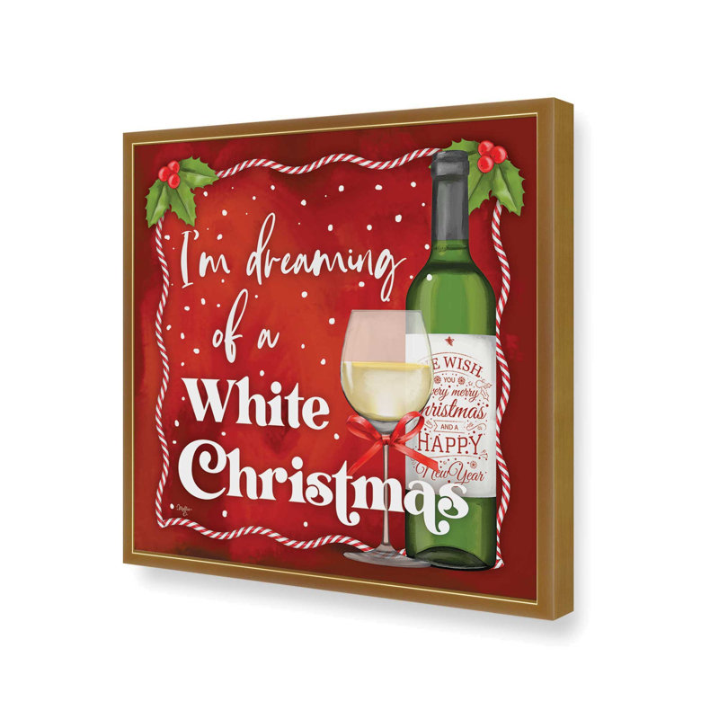 «White Christmas» par Mollie B., reproduction d'art, L 36 x H 36, Impression encadrée, Doré