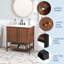 Armoire de meuble-lavabo en bois 31 po avec portes en noyer Dooltle
