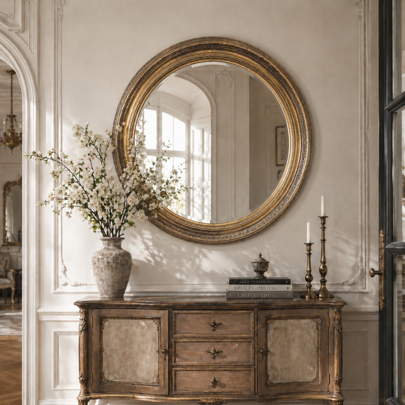 Keges Round Metal Wall Mirror