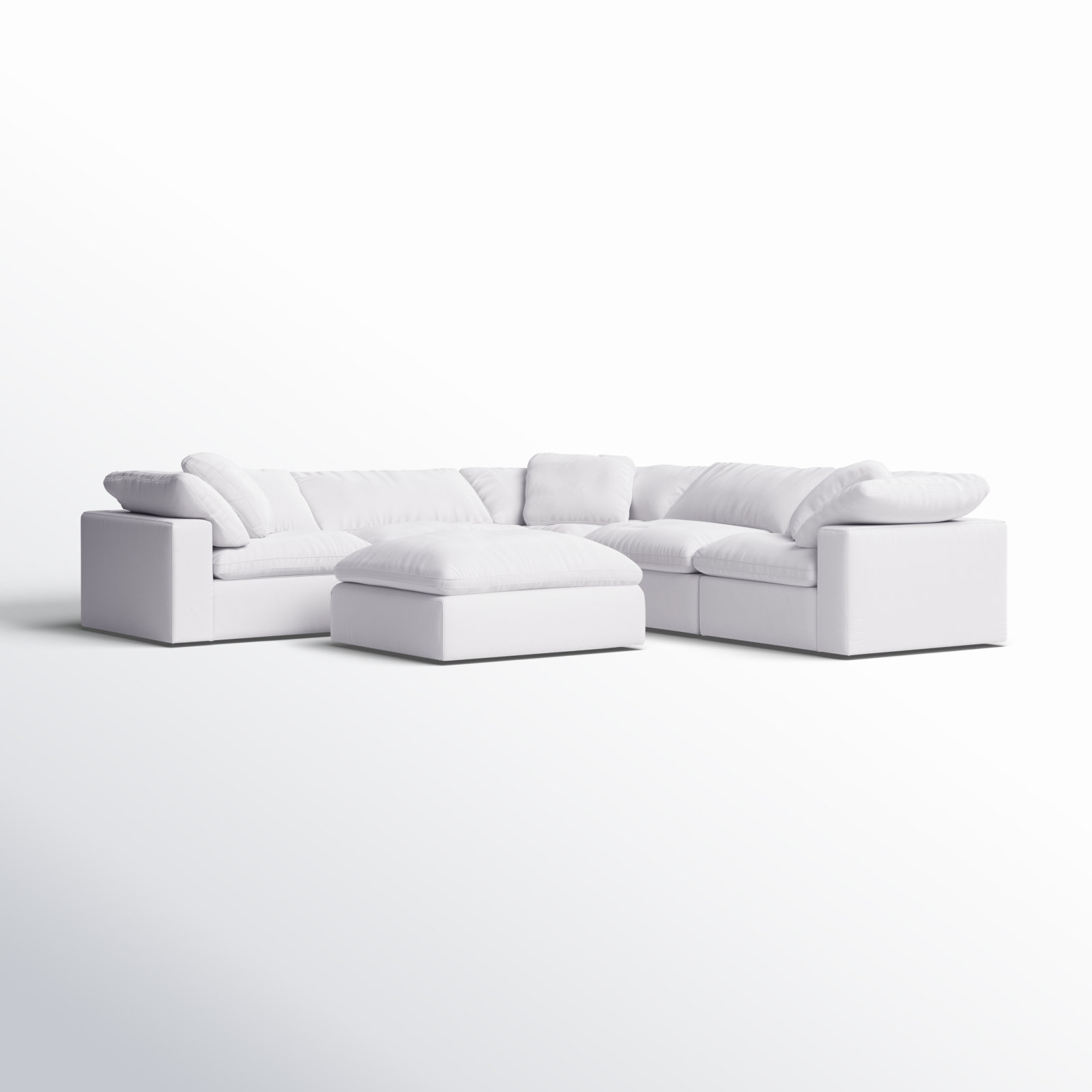 Tila 6 - Piece Performance Fabric Modular Sectional, White Livesmart®