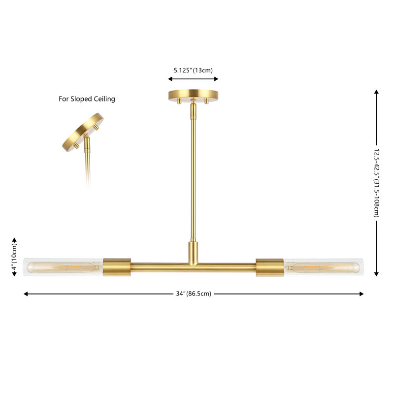 Khira 2 - Light Brass Linear Pendant