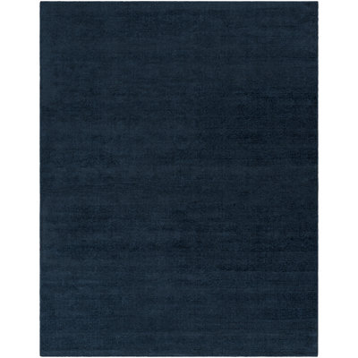 Tapis bleu foncé en laine Crowe