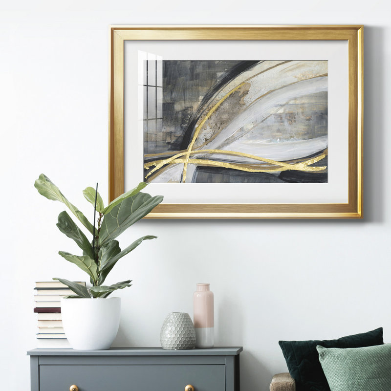 «Tw torsion Vortex II», reproduction encadrée de qualité supérieure - prête à être accrochée, Doré