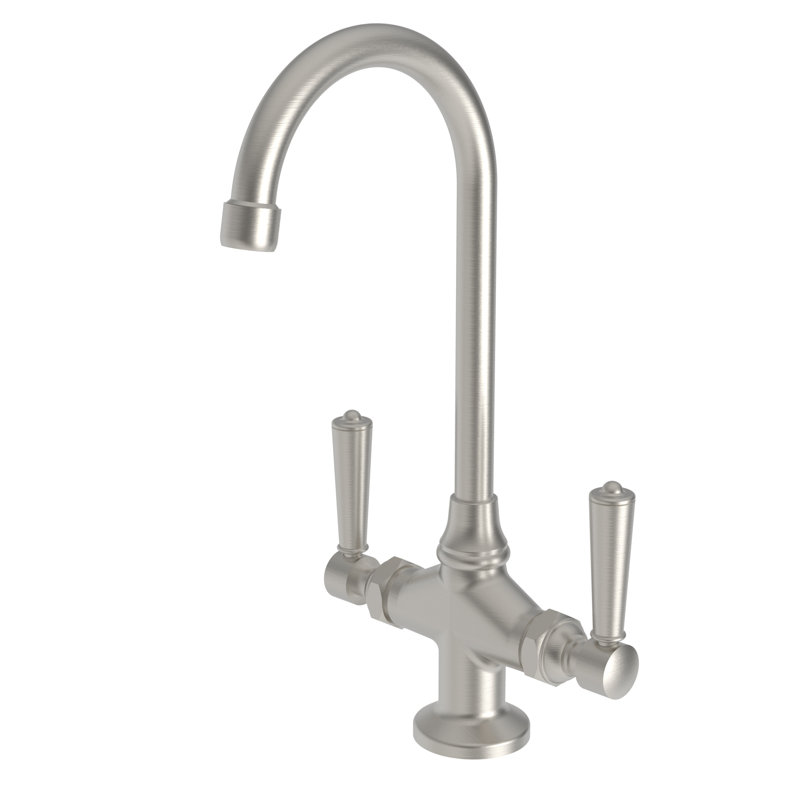 Metropole Double Handle Bar Faucet, Satin Nickel