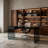 Black Tempered Glass Writing Desk With Flip-Top & Sliding Storage Drawers