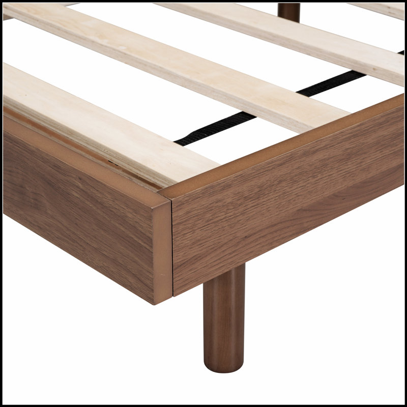 Base de lit plateforme moderne avec lignes épurées et fabrication durable pour une chambre à coucher élégante, Lit double