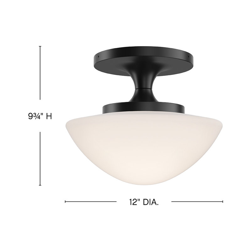 Hinkley Knox Semi-Flush Mount Schoolhouse Ceiling Light, Black