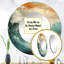 «Roetta Modern Coastal Blue and Gold Wave - Ocean Mirror»-1029612850