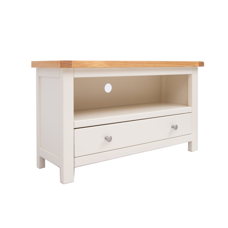 Napper TV Stand for TVs up to 48", White/Beige/Silver