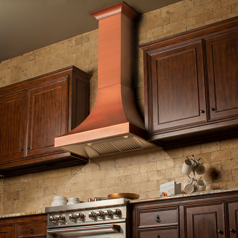ZLINE 30" Designer Series Fingerprint Resistant Stainless Steel Ducted Wall Range Hood (8632S-30), Hand-Hammered Copper