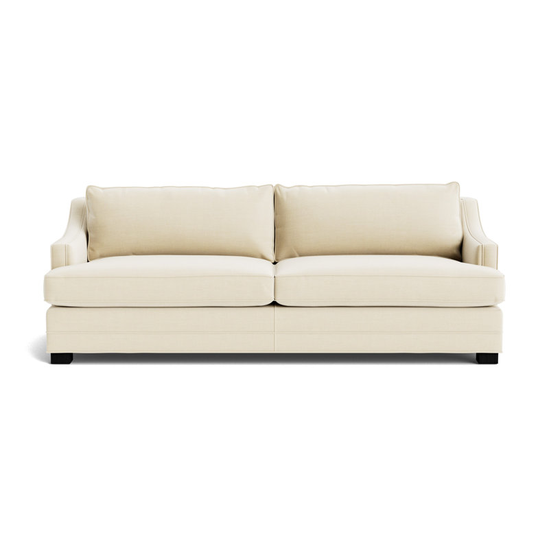 Keaton Slope No Nail 94 Sofa, Performance Linen - Cream, Black