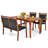 4 - Person Acacia Wood Patio Dining Set with Rectangular Table