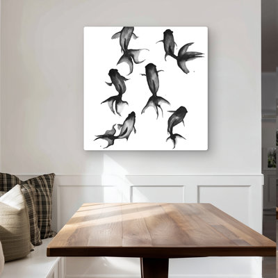 Black Fishes Metal Print | Stunning Black Aquatic Decor