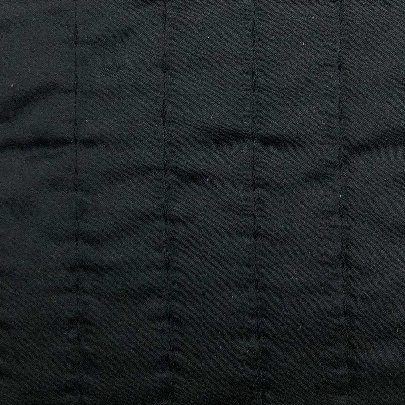 Ensemble de courtepointe moderne satiné soyeux Satin Channel, Courtepointe simple et 1 taie décorative, Noir