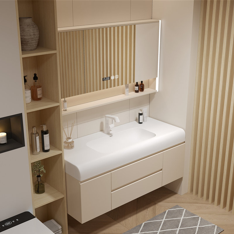 Armoire de salle de bain simple de style crème