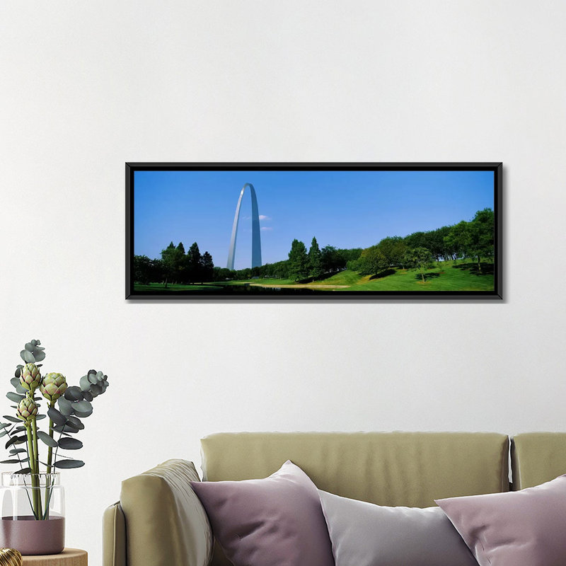 Panoramic St. Louis, MO, reproduction de photo sur toile, H 12 po x l 36 po x P 1,5 po, Toile encadrée noire