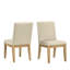 2 chaises en bois massif - Tissu beige, pieds, confortables pour manger 2 chaises contemporaines. Rembourrage en mousse épaisse, tissu. Pieds en ébène / bois flotté pour une utilisation à long terme. Pièce