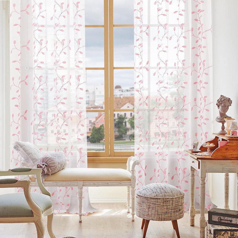 Paire de rideaux occultant Janda, l 52 po x L 108 po, Rose