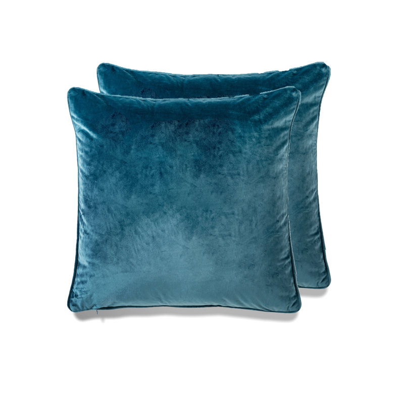 Housse et insert de coussin décoratif carré Grace, Polyester/ Bourre en polyester, Bleu clair