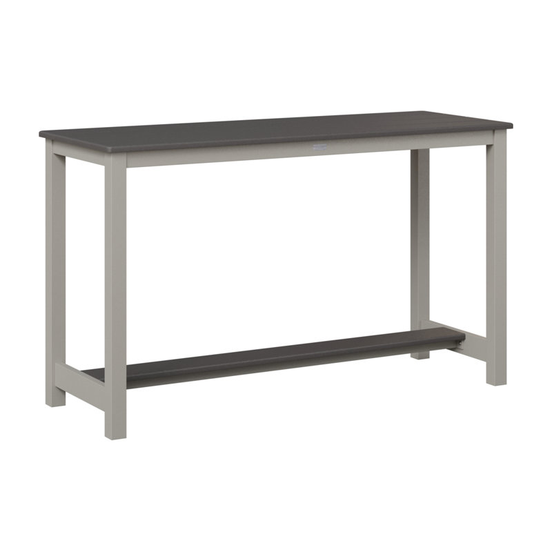 Table de jardin à hauteur de comptoir en aluminium Berlin Gardens, Gris fumée, Argent platine, 35.5" H x 60" W x 22" D