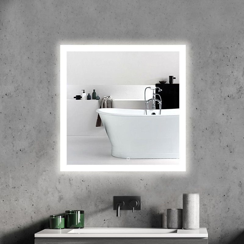 Naliyah  48X30 Inch LED Bathroom Mirror Backlit Light, IP44, 6000K-6500K, Energy Saving Copper-Free Silver LED Wall Vanity Mirror