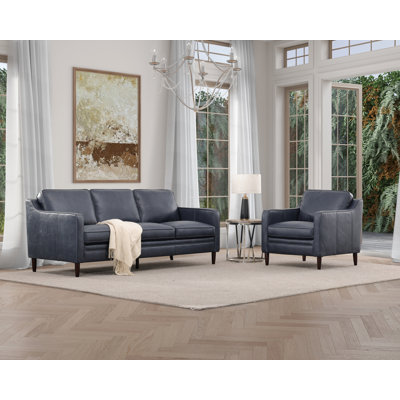 Ashtabula 2-Piece Top Grain Leather Accent Chair