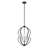 5-lamp matte black adjustable iron pendant light
