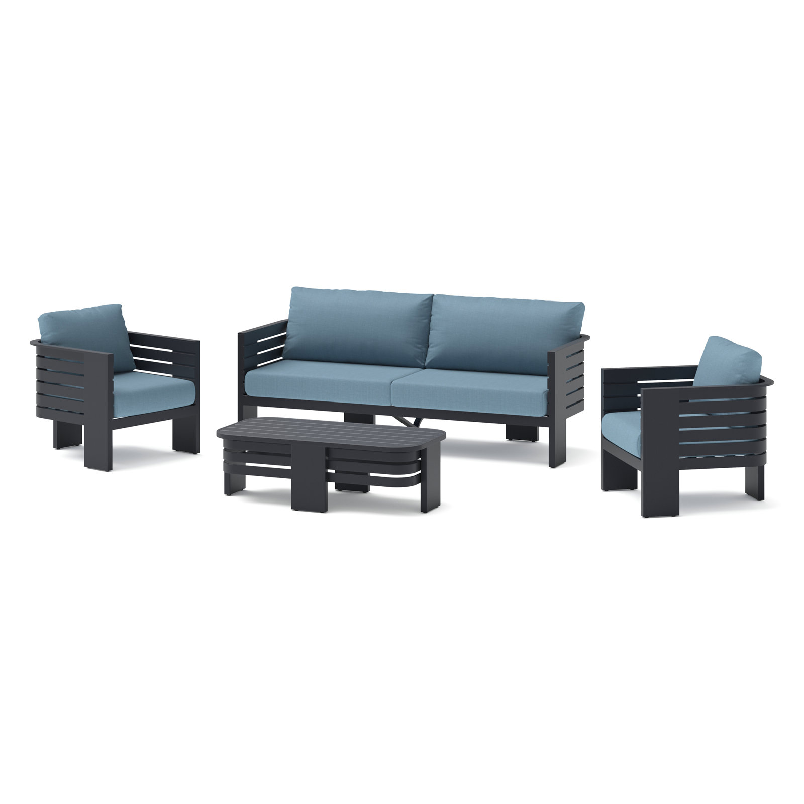 Ari 5-Person Sunbrella® Patio Seating Group, Spa Blue