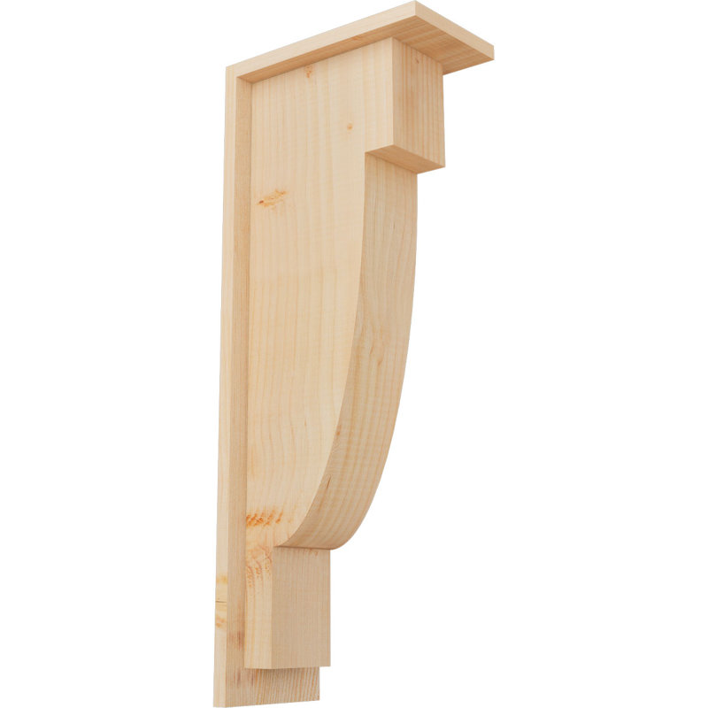Corbeau alpin avec contre-plaque, H 26 po x l 5,5 po x P 10 po, Sapin de Douglas, Lisse