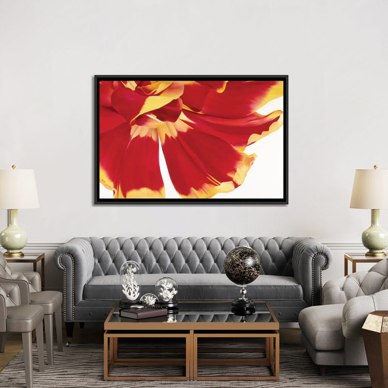 « floriade iii », impression sur toile, H 18 po x l 26 po x P 1,5 po, Toile avec cadre noir, Pas de tapis