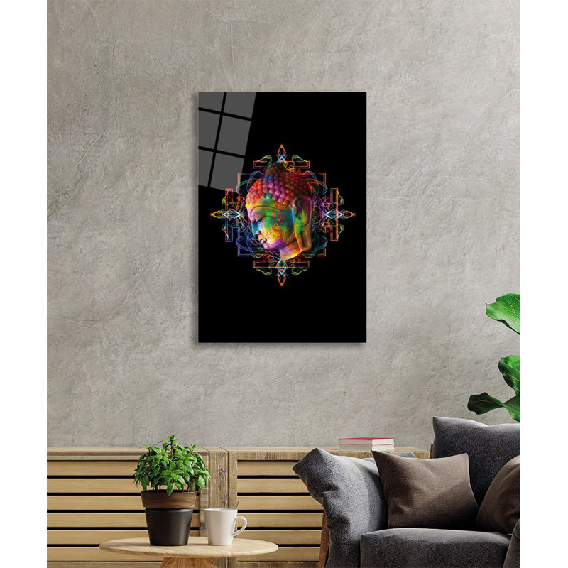 Peinture élégante en verre trempé décoratif, 27,6 po x 43,3 po | 100% verre trempé, épaisseur: 0,16 pouce | Superbe décoration intérieure pour le salon, le bureau ou la galerie | Pièce d'art unique, durable et élégante