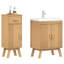 Natural Wood Bathroom Cabinet
