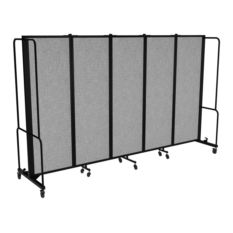 Paravent mobile de qualité supérieure Otis Sound Dampening, structure noire, 5, Gris