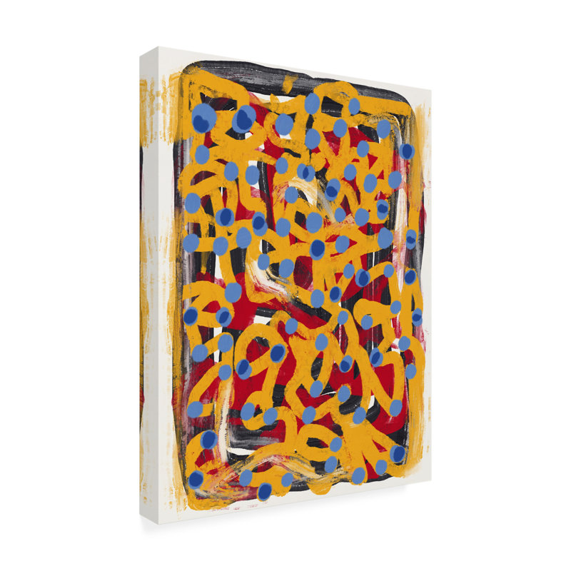 Art sur toile à pois bolins, H 19 po x l 14 po