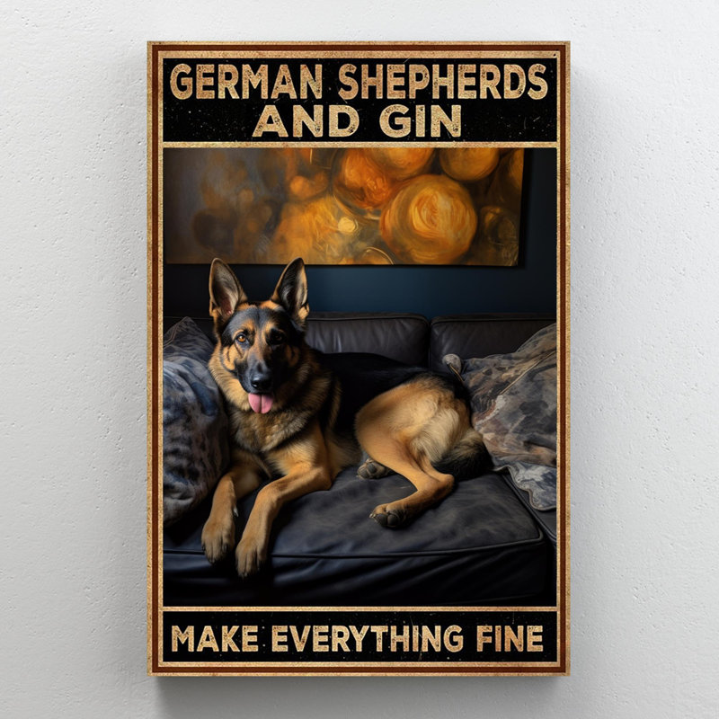 «Kiean German Shepherds And Gin», impression sur toile, H 36 po x l 24 po x P 1,25 po