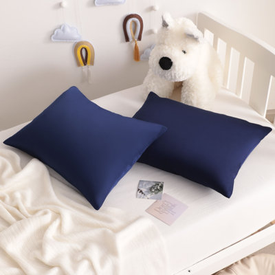 Luxurious Silk Satin Toddler Pillowcases 2-Pack Hidden Zipper 13x18 Inch – Silky Smooth Baby Travel Pillow Covers
