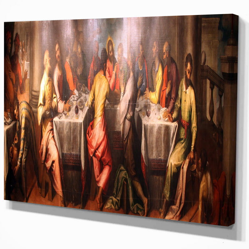 « leonardo de vinci »-cène classique-impression d’art graphique sur toile tendue, H 20 po x l 20 po x P 1 po