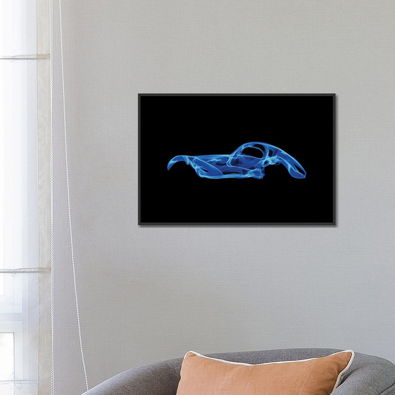 Bugatti Atlantic, impression sur toile tendue, H 18 po x l 26 po x P 1,5 po, Toile encadrée noire, Pas de tapis