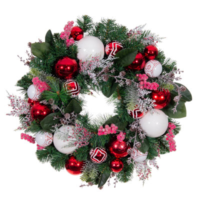 Nordic Faux Lighted 24'' Wreath