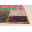 Tapis orange / mauve / gris en laine noué à la main de style Kosak 2010 et de conception unique 6 pi 9 po x 10 pi 3 po Qualin