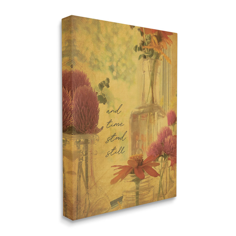 «Elegant Flower Vase Vintage Cursive Poetry» par Tammy Apple - impression, Toile tendue, H 20 po x l 16 po x P 1,5 po